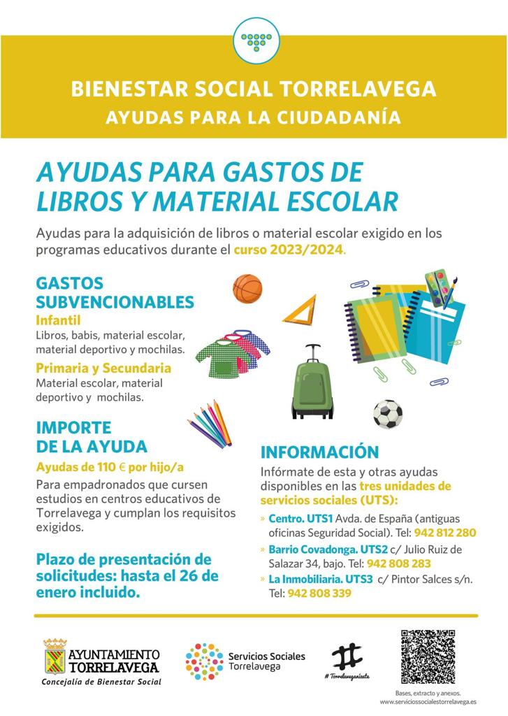 Ayudas para gastos de libros y material escolar