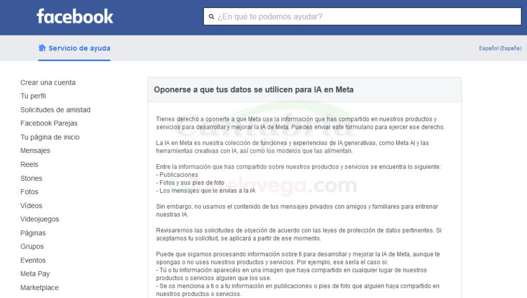 Facebook dificulta la objeción mediante una redacción farragosa, formularios difíciles de encontrar y la obligación de confirmar mediante un correo electrónico