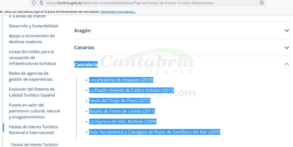 En la web del Ministerio de Turismo no aparece la Gala Floral de Torrelavega como Fiesta de Interés Turístico Nacional - El PP recuerda que la Gala Floral "no es Fiesta de Interés Turístico Nacional"