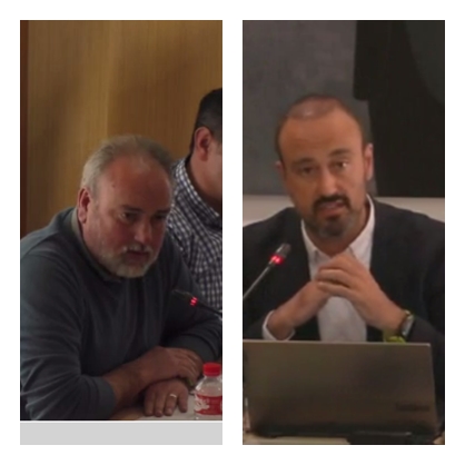 Roberto García Corona (VOX) y Javier López Estrada (PRC) en el pleno de hoy en el que han tenido un nuevo roce