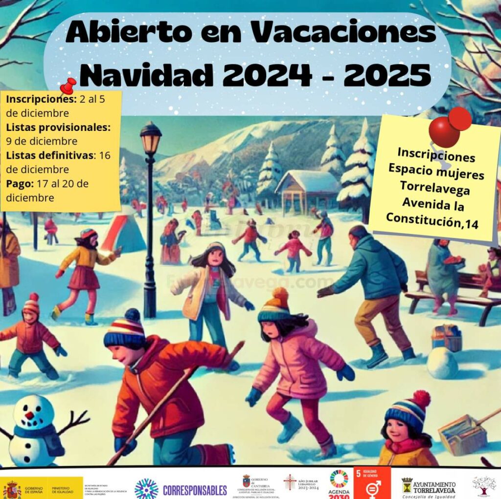 El lunes, 2 de diciembre, se abre el plazo de inscripción en ‘Abierto en Vacaciones: Navidad 2024’