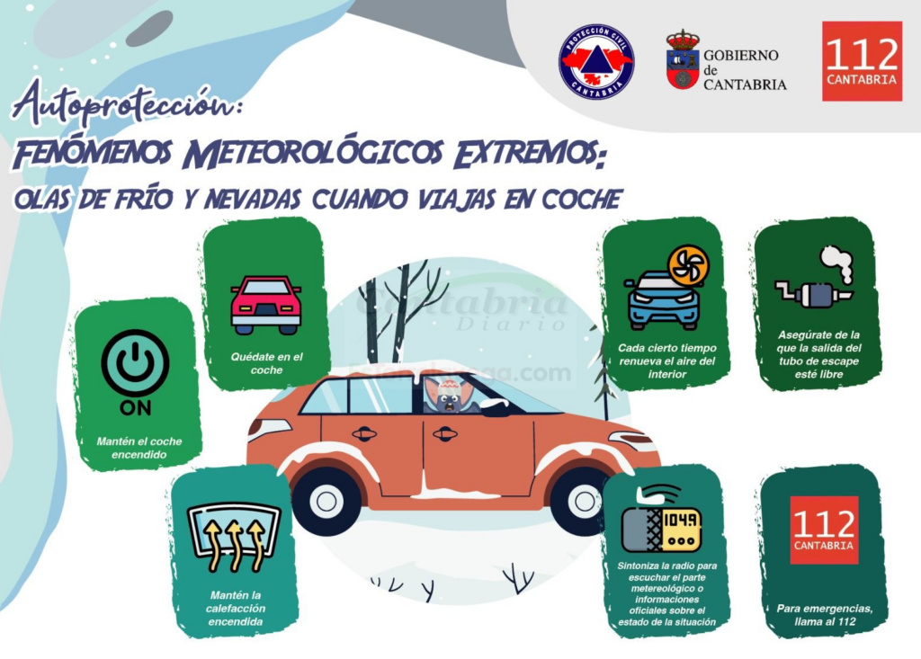 Cantabria estará mañana, a partir de las 21:00 horas, en alerta naranja por nevadas en la franja central y Valle de Villaverde